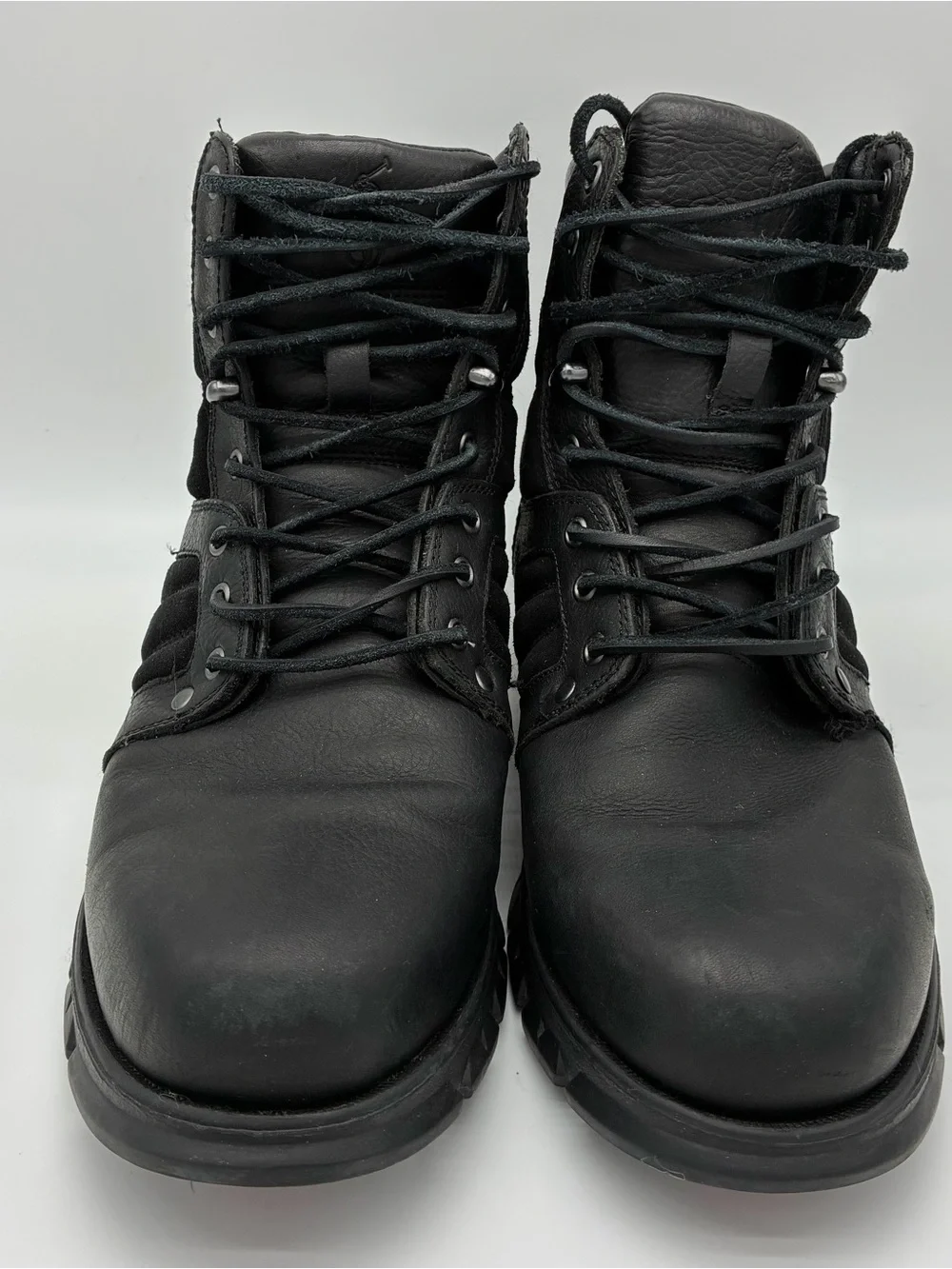 Polo Ralph Lauren Diego Black Leather Hiking Boots Men’s Size 10D